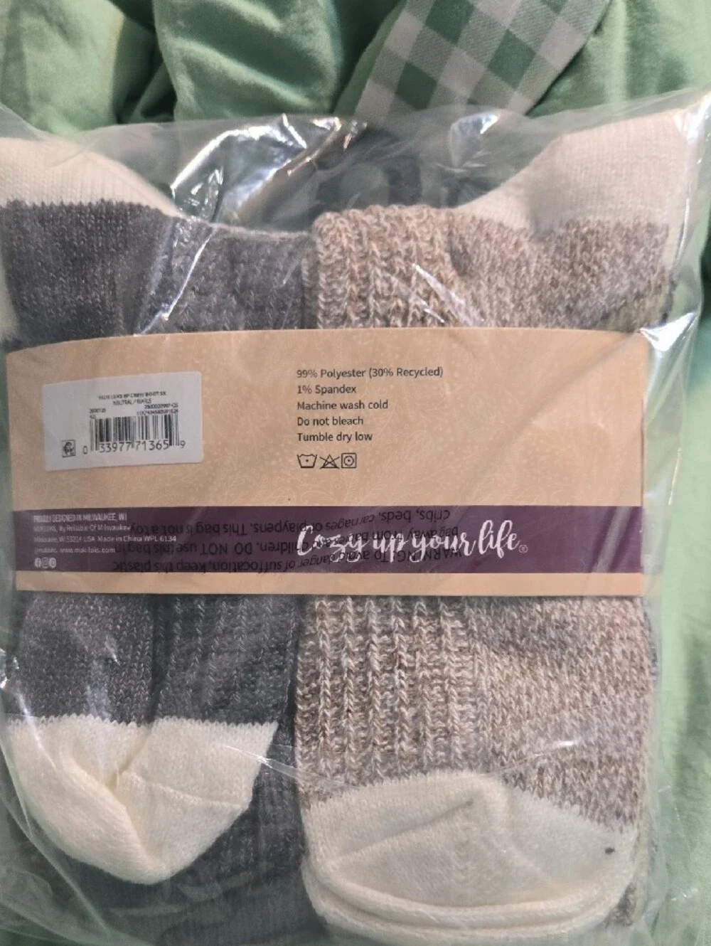 Muk Luks Womens Boot Socks - Black and Gray Neutral Pack Size 6-11